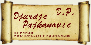 Đurđe Pajkanović vizit kartica